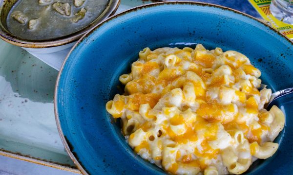 Mac and Cheese side Chile Verde