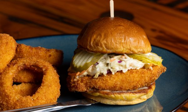 Crispy Chicken Sandwich with onion rings 3