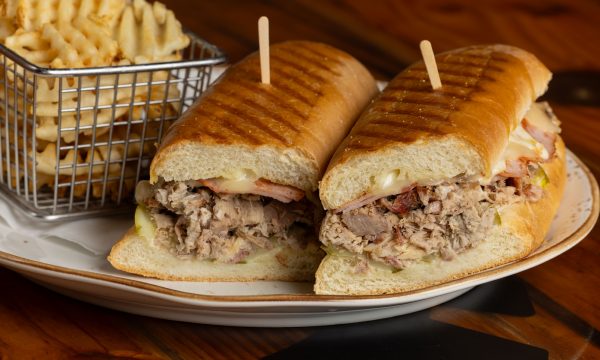 Cuban Melt with waffle fries 2