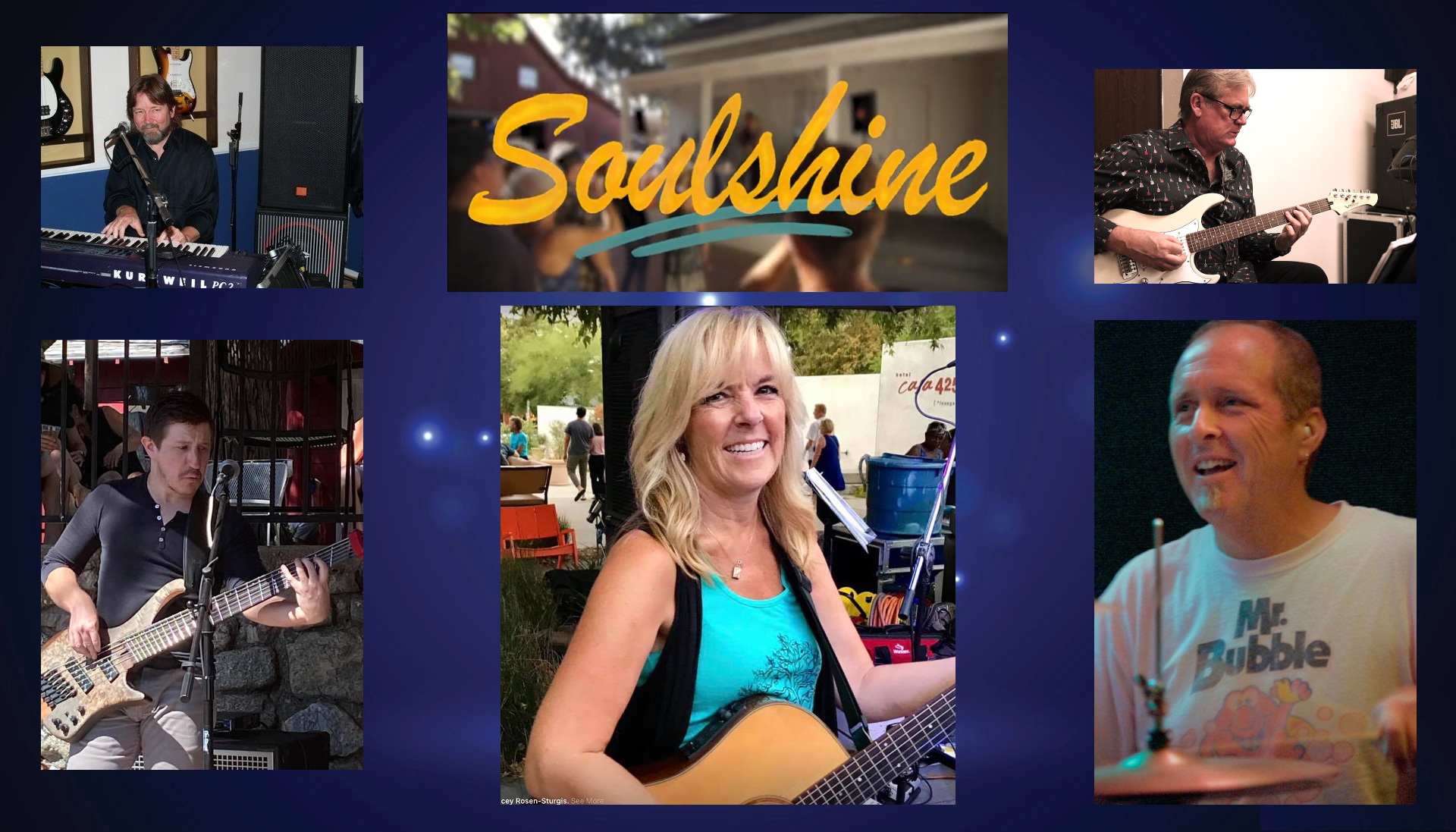 a graphic with the live music band soulshine